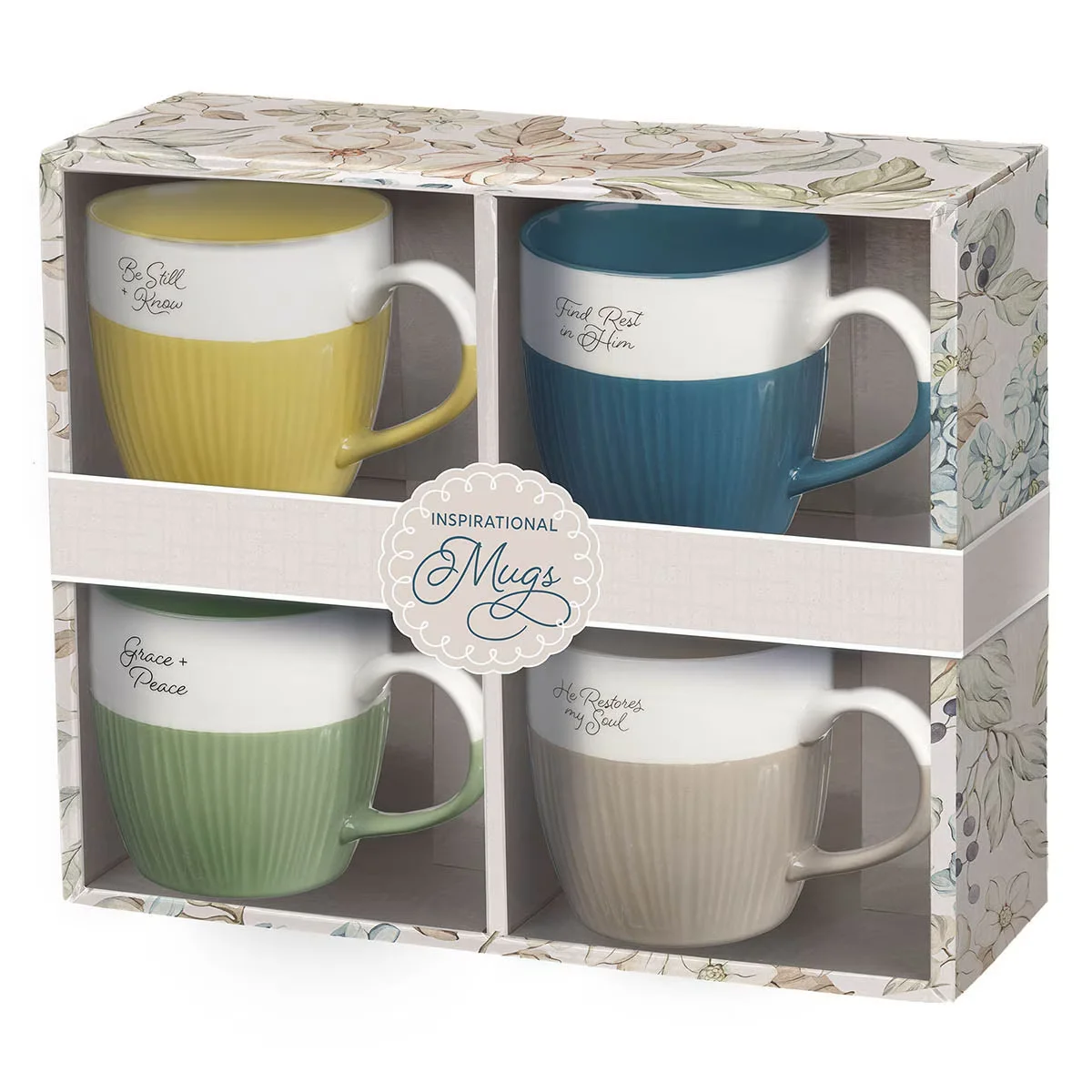 Peaceful Moments Textured Hand-dipped Ceramic Mug Set