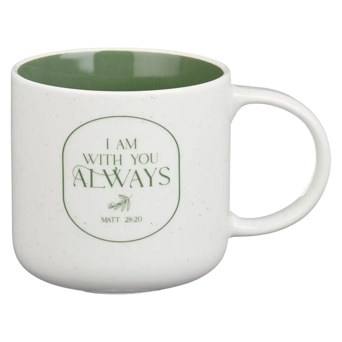 I Am With You Always Sage Green Ceramic Coffee Mug – Matthew 28:20