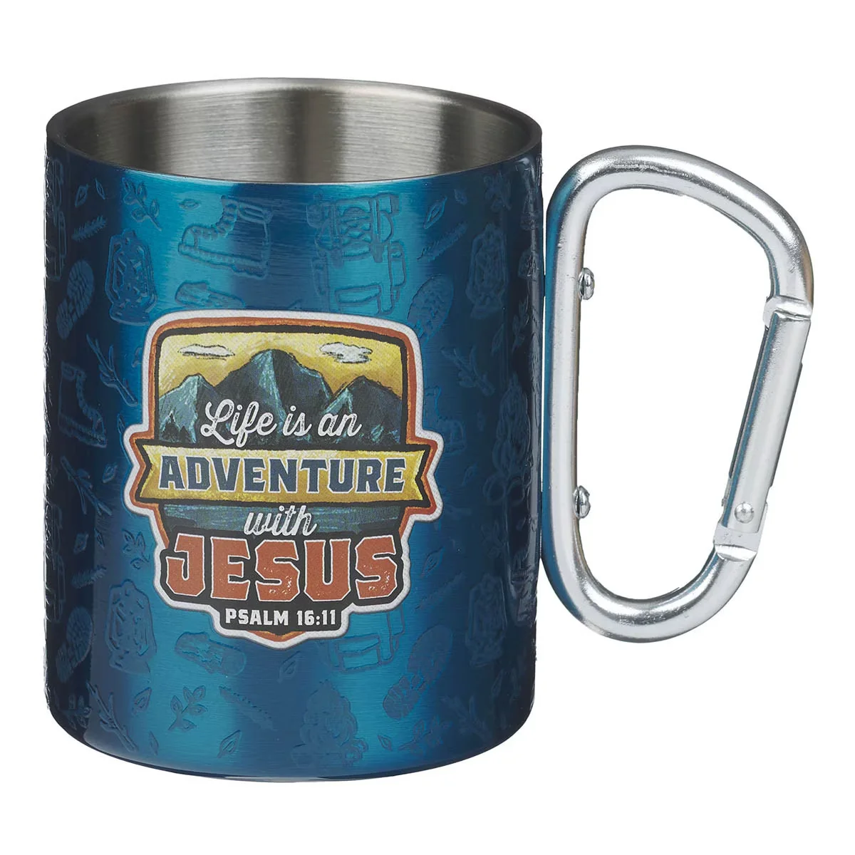 Adventure with Jesus Blue Trail Stainless Steel Camp-style Mug – Psalm 16:11
