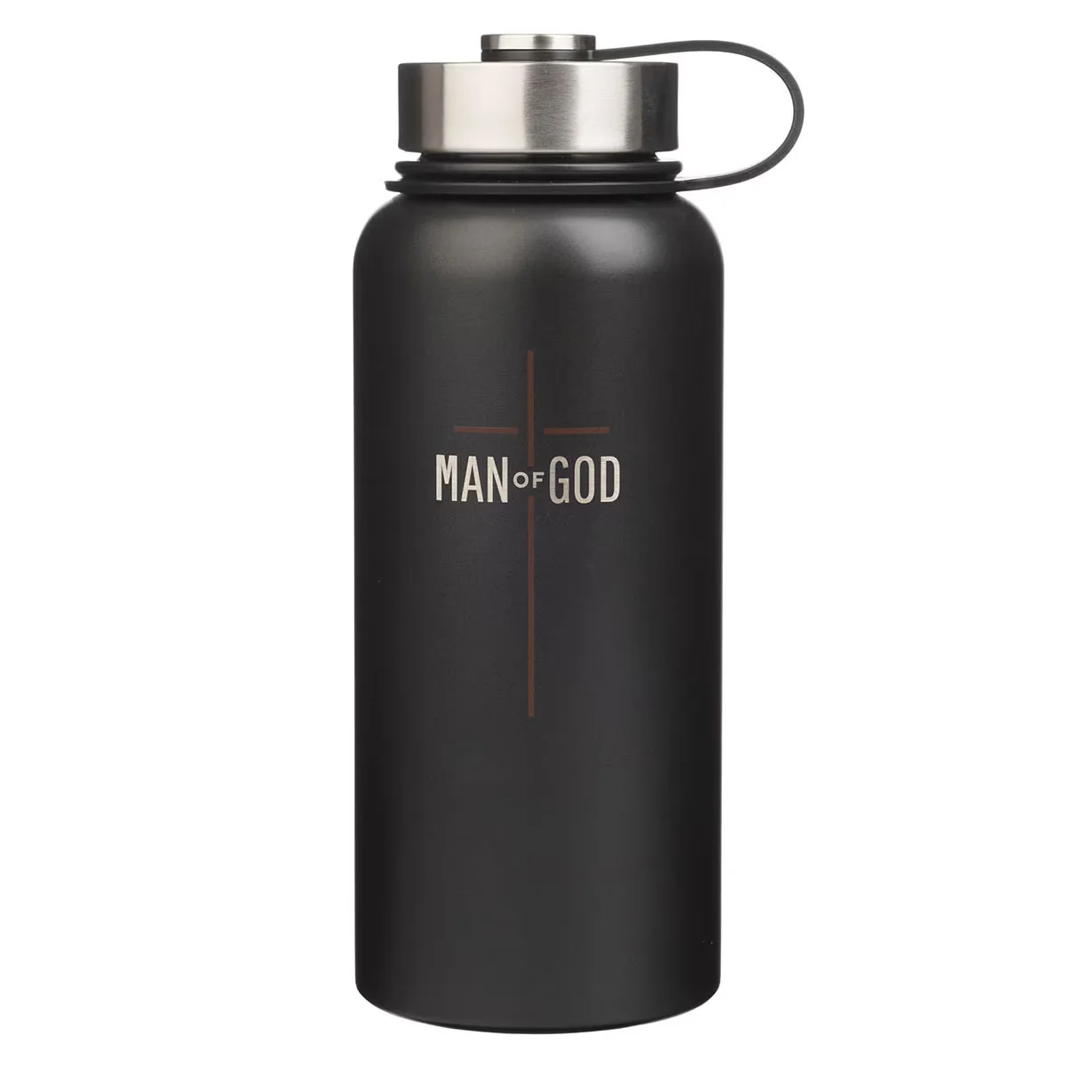 Man of God Matte Black Stainless Steel Water Bottle