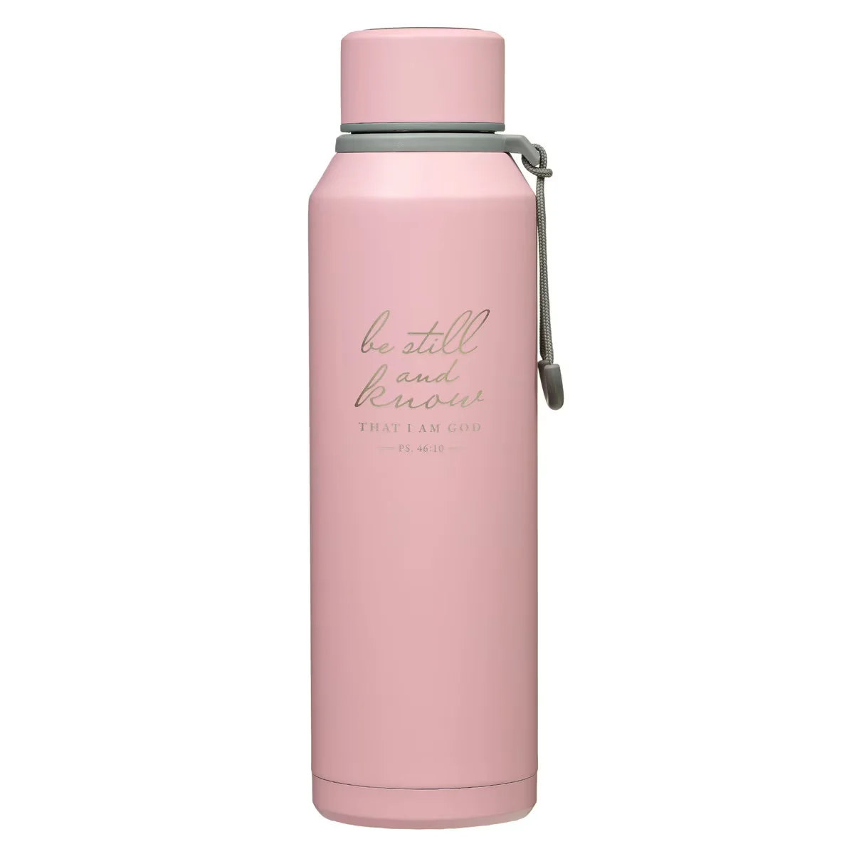 Be Still Pink Stainless Steel Water Bottle – Psalm 46:10